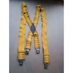 Unbranded Mens Measuring Tape Suspenders Metal Fasteners